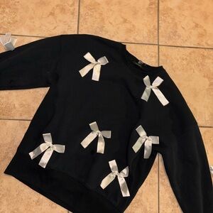 Forever 21 Black Sweater with White Bows
